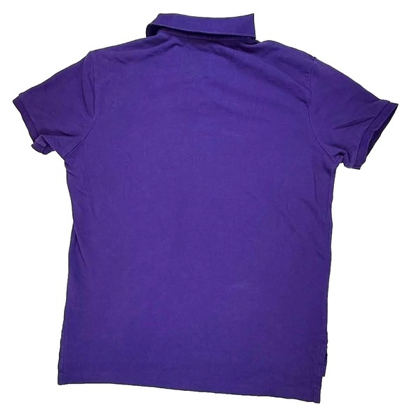 Polo Ralph Lauren Polo Shirt Mens Size Large Custom Fit Purple Pique Green Pony - Picture 6 of 7